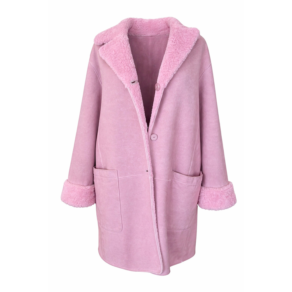 Pink Escada Shearling Coat